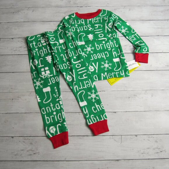 Carter's Pajama Set Baby Boy's Size 24 Months Christmas Holiday Unisex Family - Picture 3 of 5